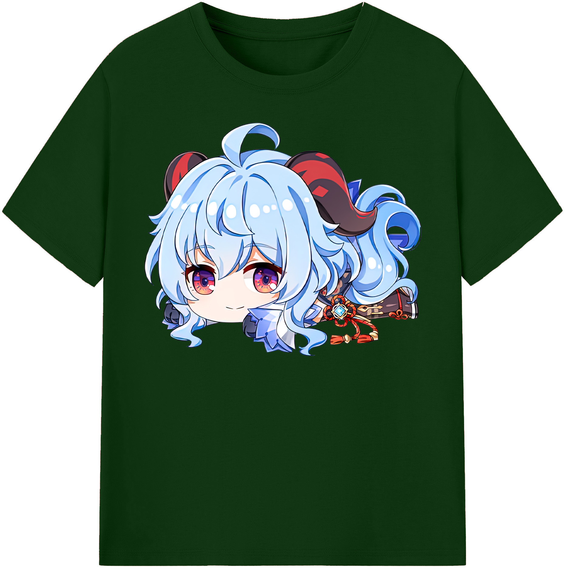 げんし神 甘雨 かんう genshin Ganyu 綿100％半袖Tシャツ（フロントプリント）